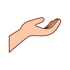 human hand gesture holding protection vector illustration