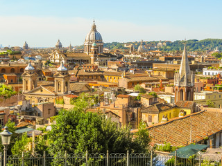 Fototapeta premium View of roofs and cityscape of Rome