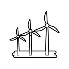 alternative sources of energy renewable windmills vector illustration