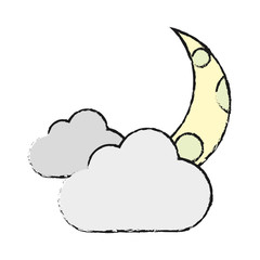 clouds and moon icon