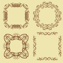 illustration of set of vintage design elements