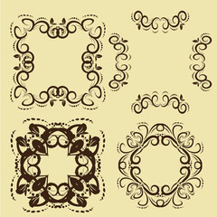 illustration of set of vintage design elements