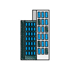 building business office or apartment residential urban structure vector illustration