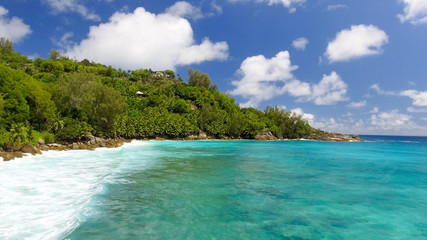 Aerial view of Anse Intendance beach in Mahe', Seychelles Islands