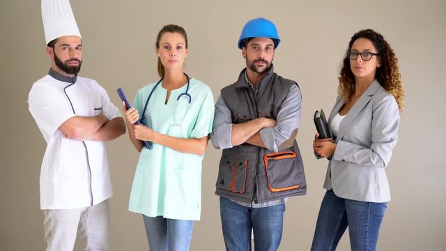 Young adults with different occupations