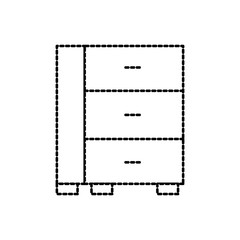 cabinet office drawers wooden furniture vector illustration