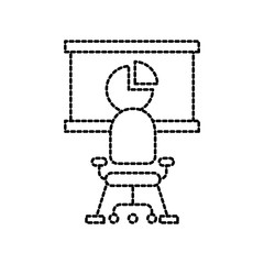 business armchair board presentation office equipment vector illustration