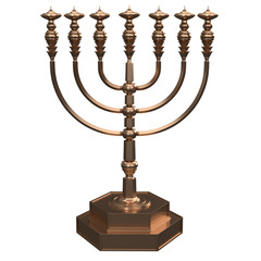 Candle menorah 3D render