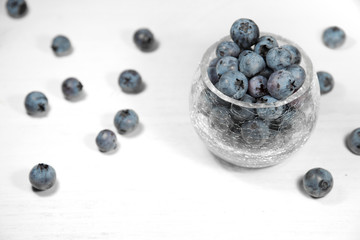blueberries on white background