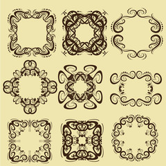 illustration of set of vintage design elements