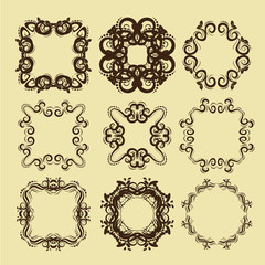 illustration of set of vintage design elements