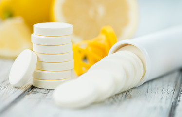 Vitamin C Tablets, selective focus