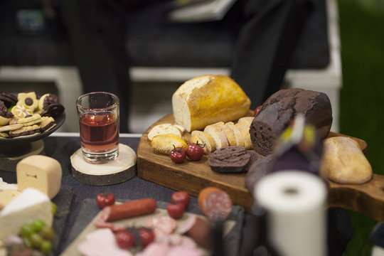 Hi class miniature plastic food copy for BJD doll party: bread, tomatos, sausage