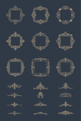 Business flourish signs and classic border of logo.