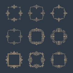 Business flourish signs and classic border of logo.