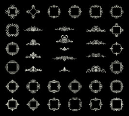 Business flourish signs and classic border of logo.