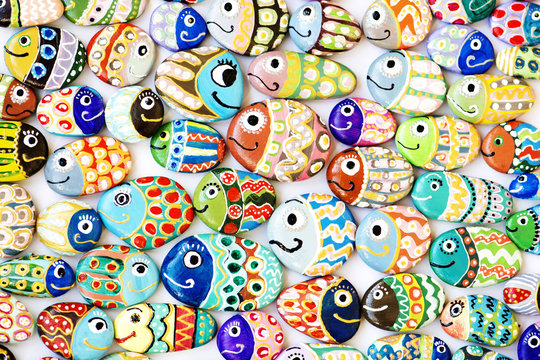 Funny painted acrylic pebbles