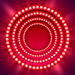 Show light circle red background. Vector illustration