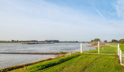 Wide Dutch river in the late summer season