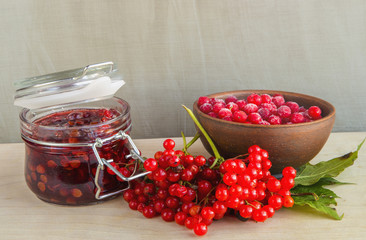 Viburnum berries and jam
