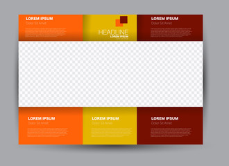 Flyer, brochure, billboard template design landscape orientation for education, presentation, website. Orange and red color. Editable vector illustration.