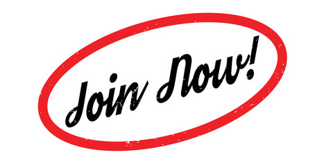 Join Now rubber stamp. Grunge design with dust scratches. Effects can be easily removed for a clean, crisp look. Color is easily changed.