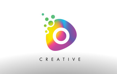 O Colorful Logo Design Shape. Purple Abstract Shape Letter Icon.