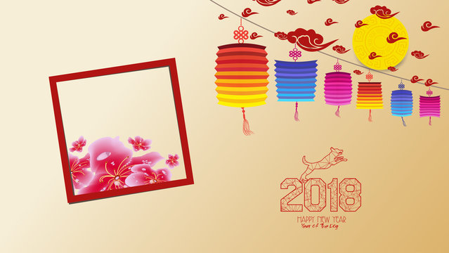 Chinese new year 2018 with blossom wallpapers. Year of the dog