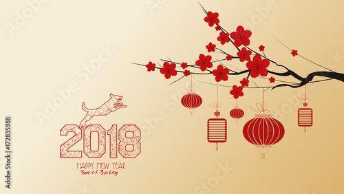 Chinese New Year 2018 With Blossom Wallpapers Year Of The Dog