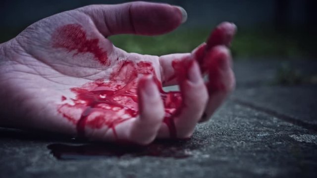 4k Horror Bloody Hand Shaking