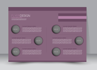 Flyer, brochure, billboard template design landscape orientation for education, presentation, website. Purple color. Editable vector illustration.