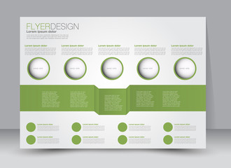 Flyer, brochure, billboard template design landscape orientation for education, presentation, website. Green color. Editable vector illustration.