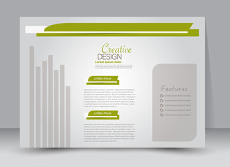 Flyer, brochure, billboard template design landscape orientation for education, presentation, website. Green color. Editable vector illustration.