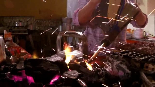 Fire bellows - traditional way of starting and keeping the fire
