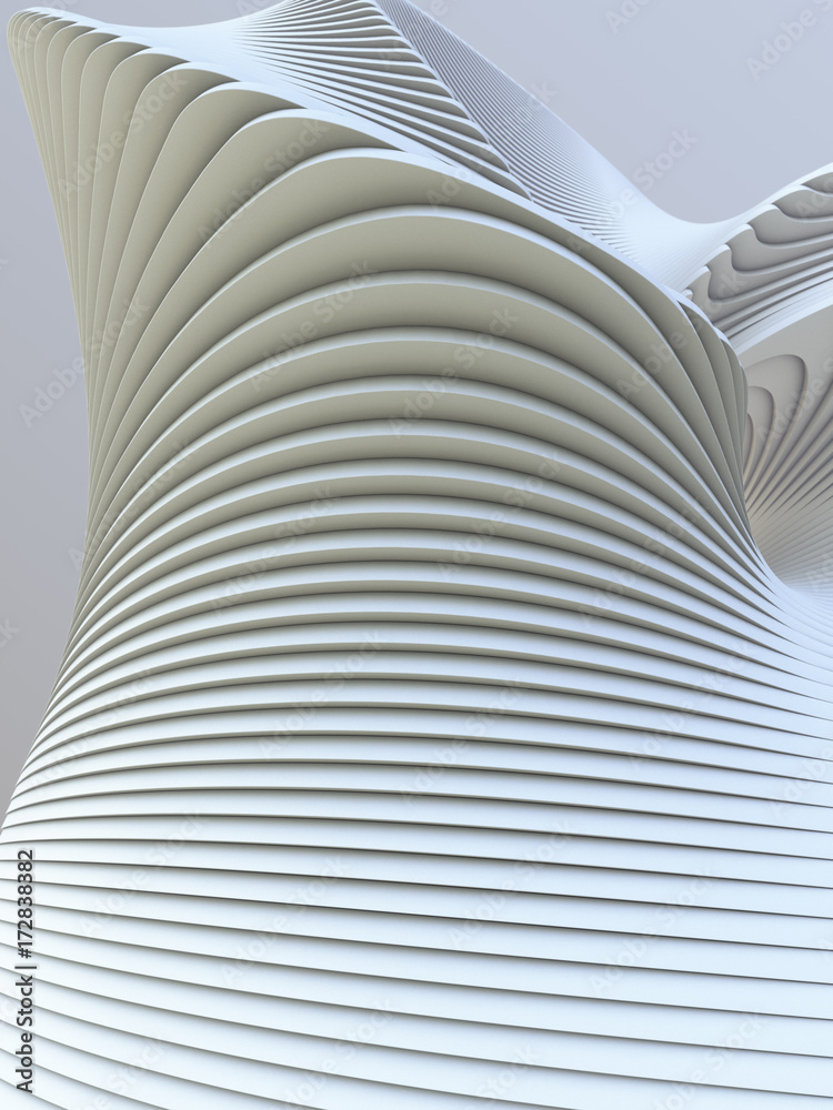Poster white stripe pattern futuristic background. 3d render illustration