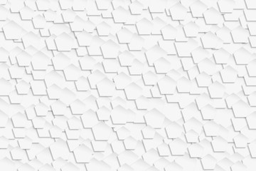 abstract 3D white pentagonal pattern background