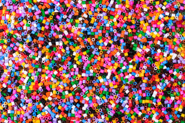 
colored plastic pipe pieces