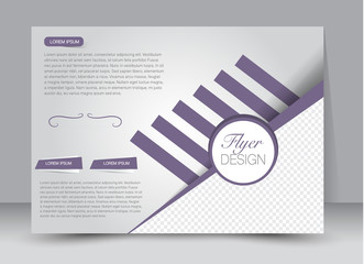 Fototapeta premium Flyer, brochure, billboard template design landscape orientation for education, presentation, website. Purple color. Editable vector illustration.