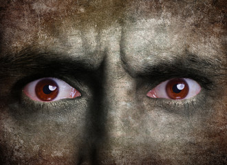 Naklejka premium Textured human face