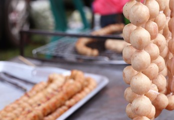 BBQ sausages street food