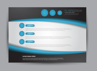 Flyer, brochure, billboard template design landscape orientation for education, presentation, website. Blue and black color. Editable vector illustration.
