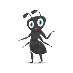 Cartoon black ant vector