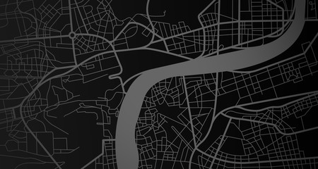 City map in grayscale colour