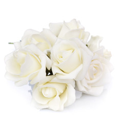 Fototapeta premium bouquet of white roses on a white background