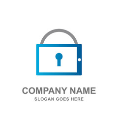 Key Lock Padlock Mobile Phone Logo Vector Icon