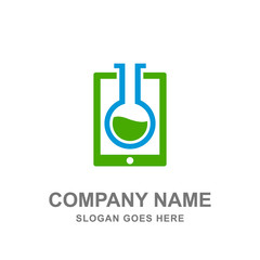 Science Laboratory Digital Logo Vector Icon