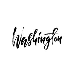 Washington. Modern dry brush lettering. Retro typography print. Vector handwritten inscription. USA state.