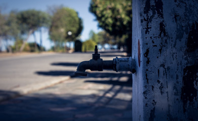 outdoor faucet at the nature