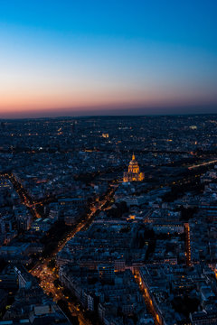 Beautiful panoramic of Paris at sunset