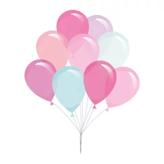 Fotobehang Colorful transparent balloons isolated on white. © cutelittlethings